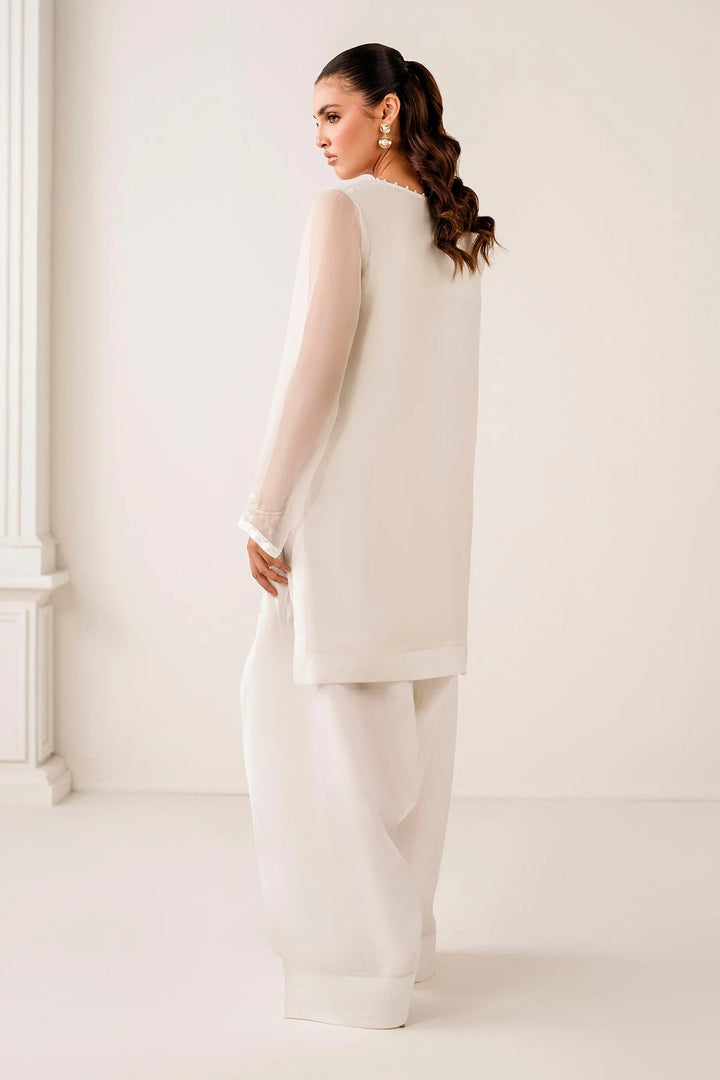 BACK Structured farshi shalwar paired with airy chiffon top
