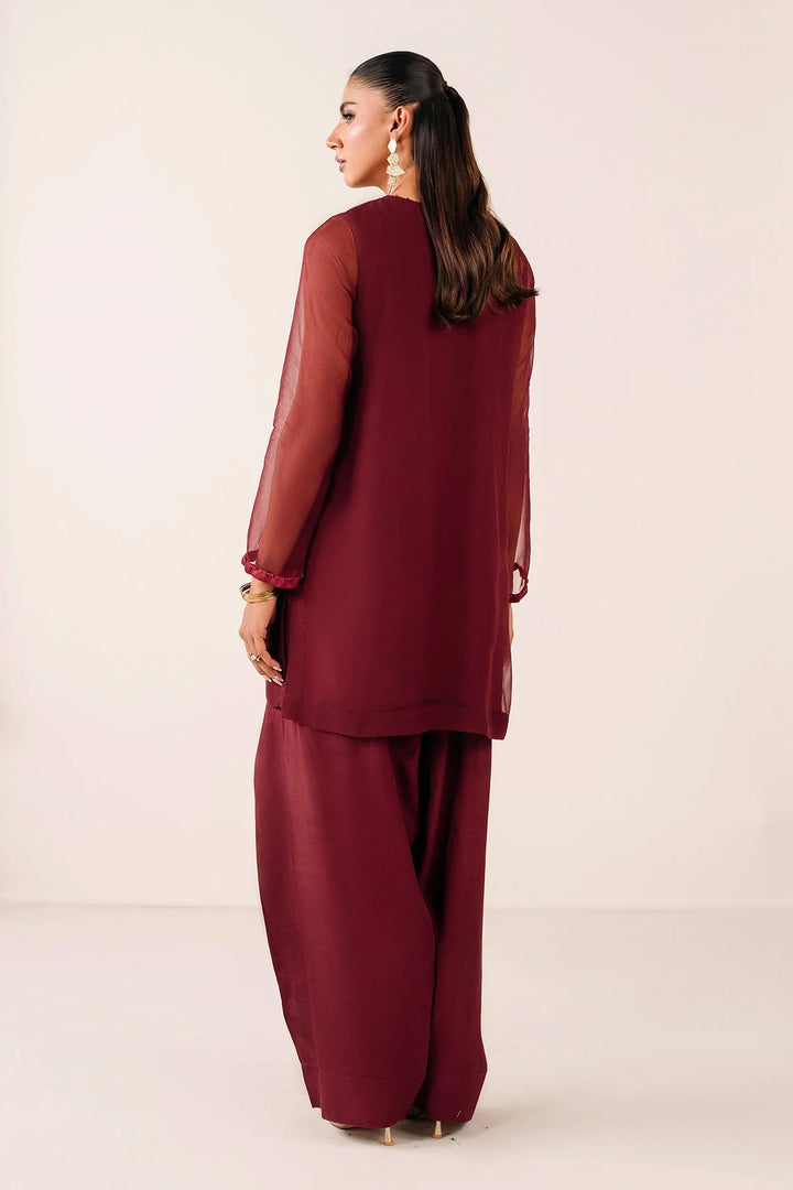 BACK Farshi grip shalwar paired with flowy chiffon shirt
