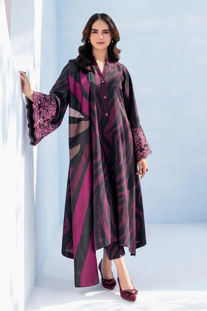 fi=ull front baroque Formal Pakistani coord set featuring all-over digital print and embroidery