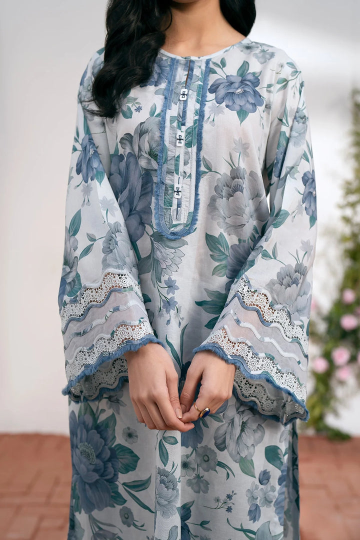 Elegant Baroque Digital Printed Lawn Suit UF-541 – lightweight fabric with intricate embroidery perfect for summer events.