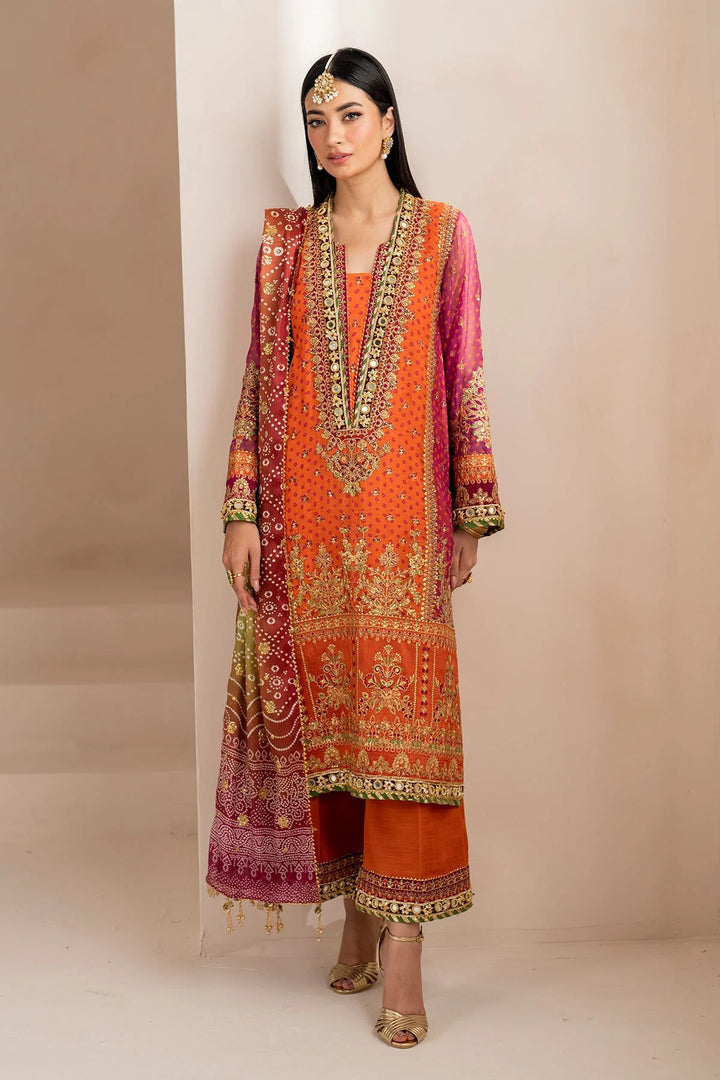 Baroque Embroidered Chiffon Suit - Close up View - Pakistani Designer Wear