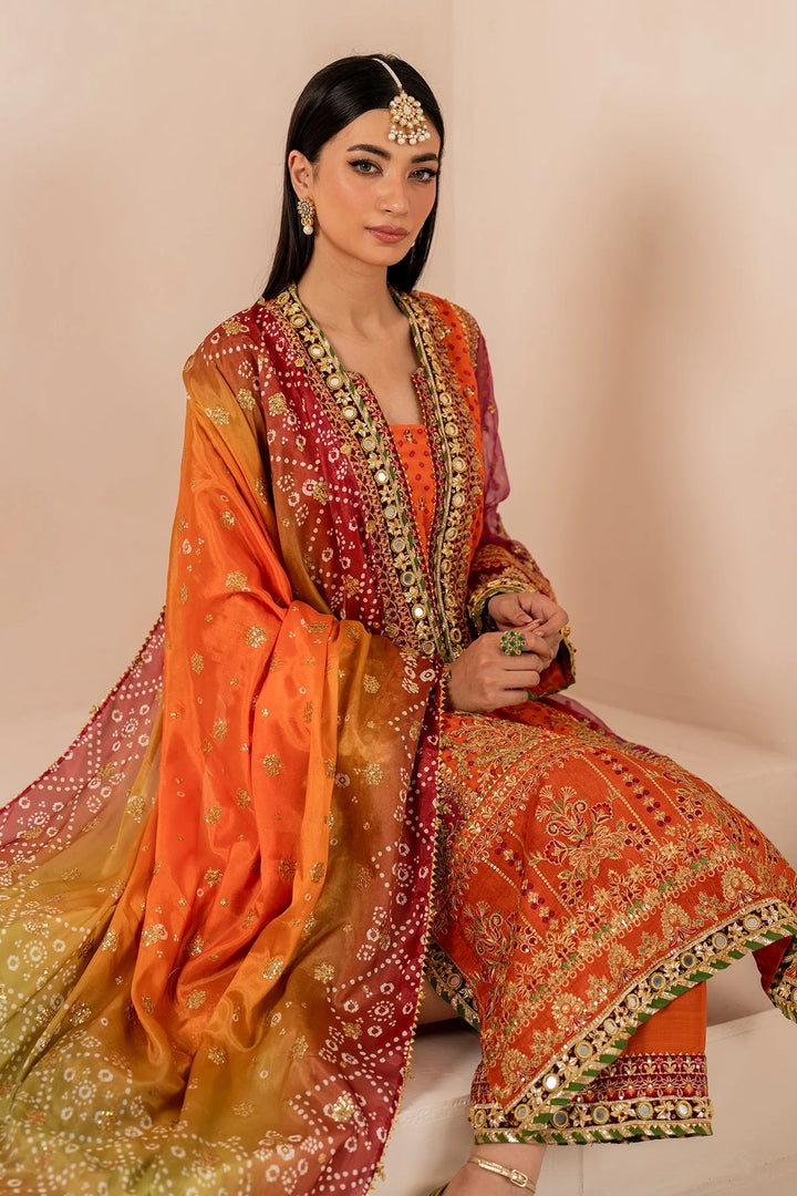 Baroque Gotta work on pants - Seated View - Pakistani Formal Wear 