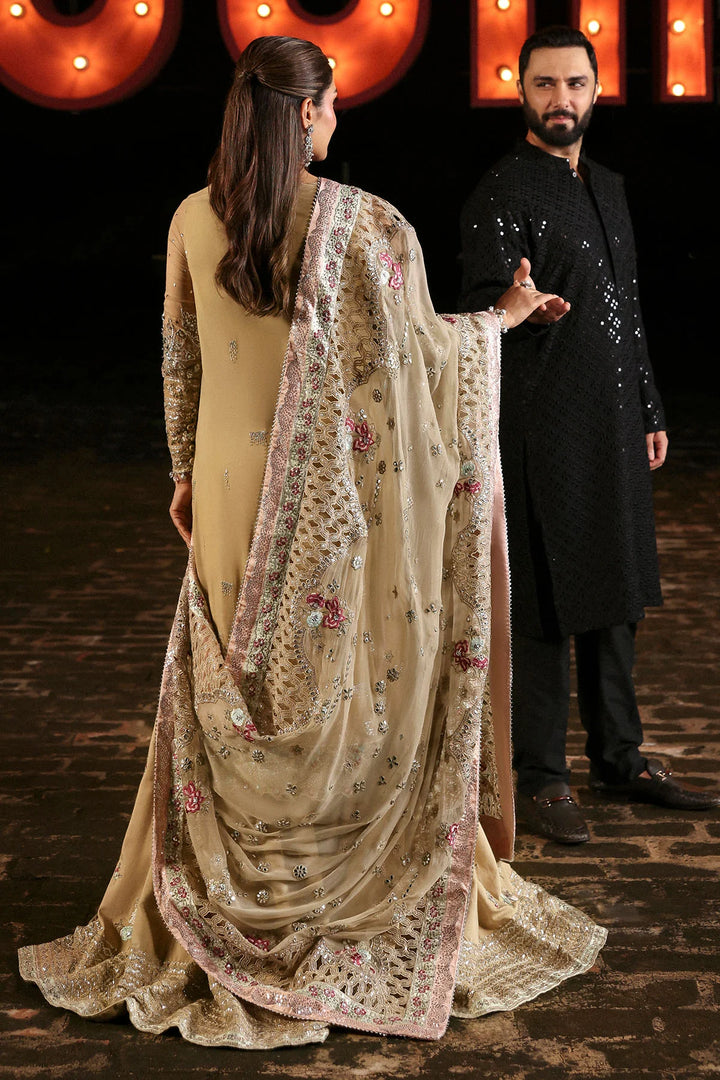 Embroidered raw silk trouser with plain resham silk inner – Naaz by Nazia Nureh Jhoomro