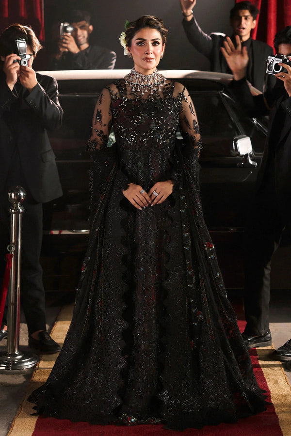 Nureh Jhoomro embroidered and hand embellished net suit front view – Naaz by Nazia