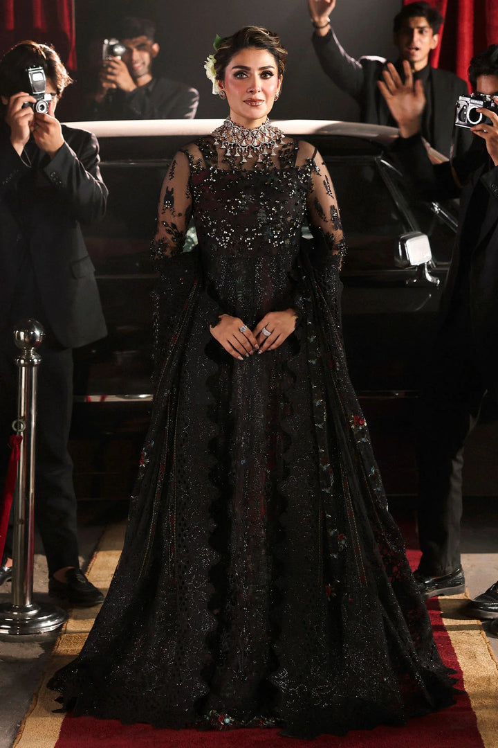 Nureh Jhoomro embroidered and hand embellished net suit front view – Naaz by Nazia