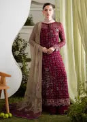 Ready-to-wear Pakistani designer chiffon outfit by Nureh – complete 3-piece set with dupatta and trousers
