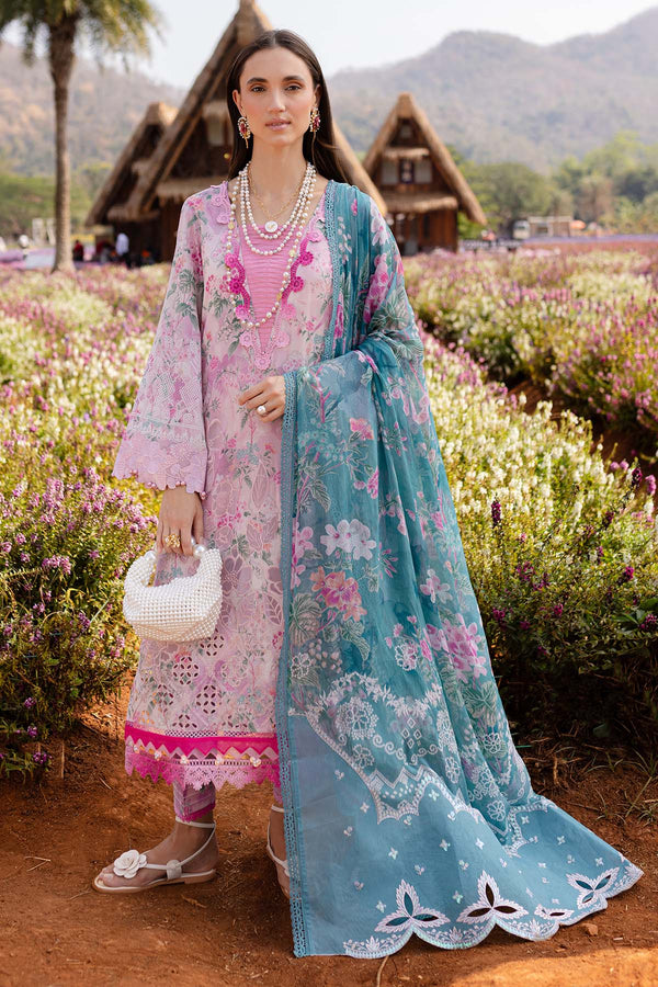 front view of Nureh Stitched Lawn Suit – Embroidered Lawn with Chiffon Dupatta