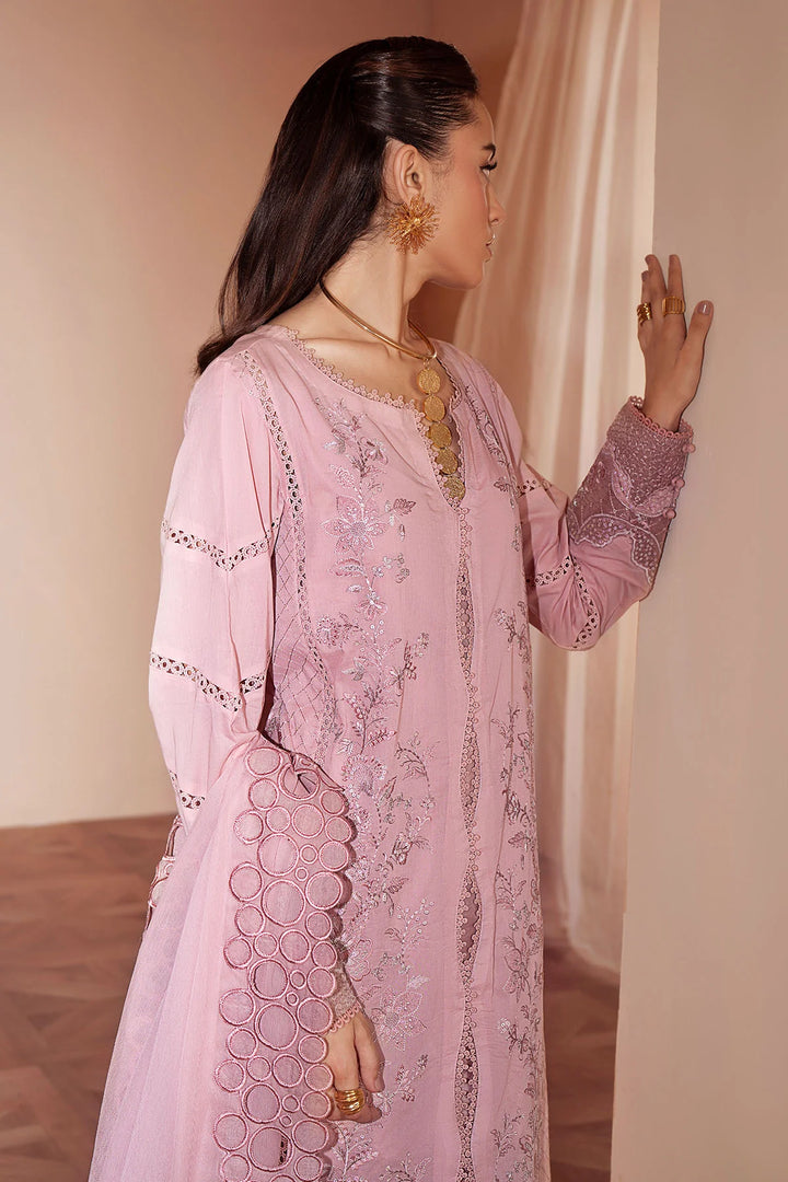 FE-10 embroidered chiffon dupatta with elegant fall and border detailing
