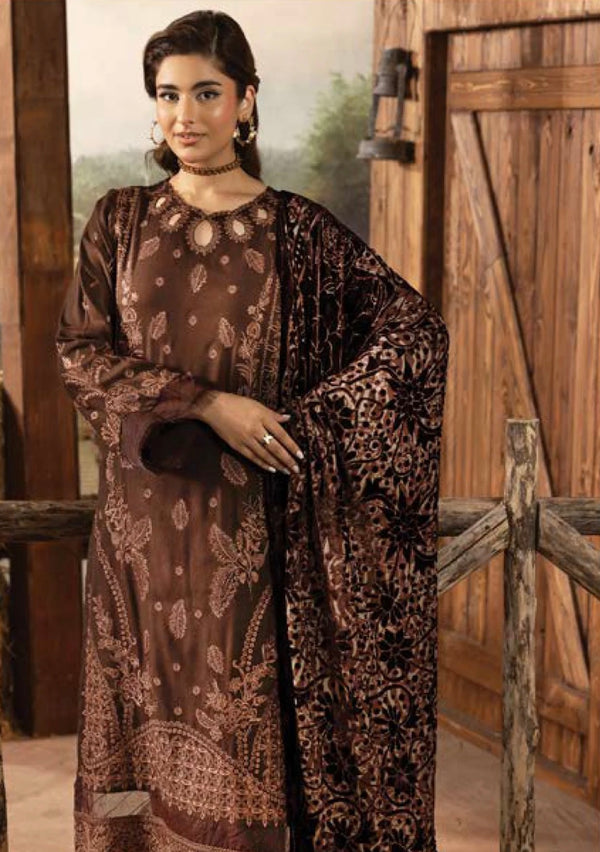 Embroidered Leather Peach Collection With Velvet Palachi Shawl RARTS-DS-16