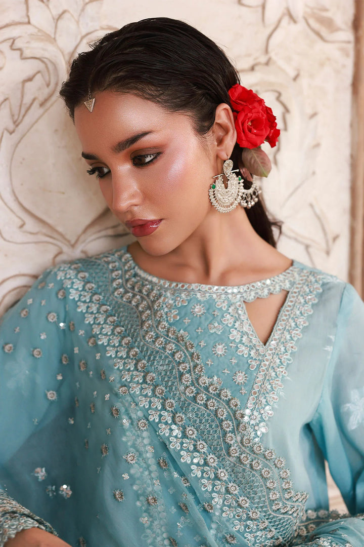 Elegant South Asian embroidered jacquard dress by Nureh
