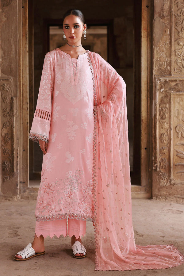 Nureh Maya Jacquard embroidered jacquard shirt with chiffon dupatta and cotton trouser
