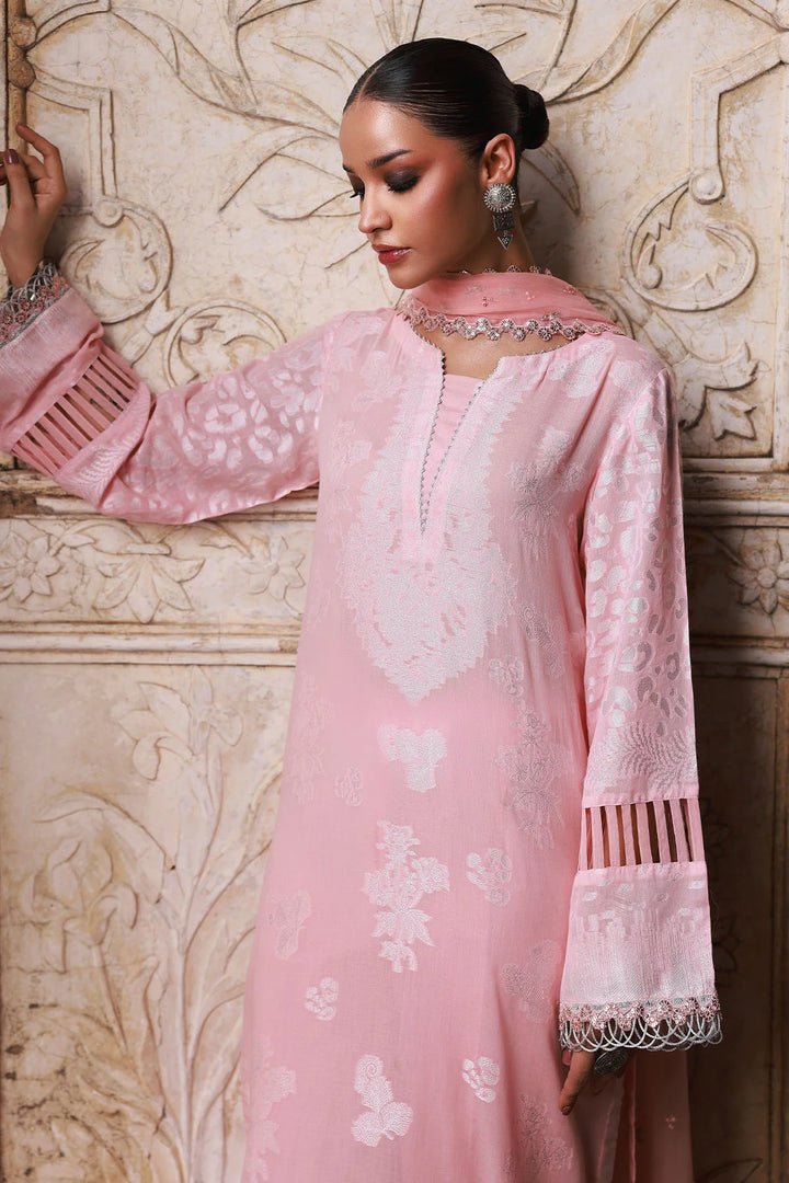 Maya Jacquard collection outfit featuring embroidered jacquard shirt
