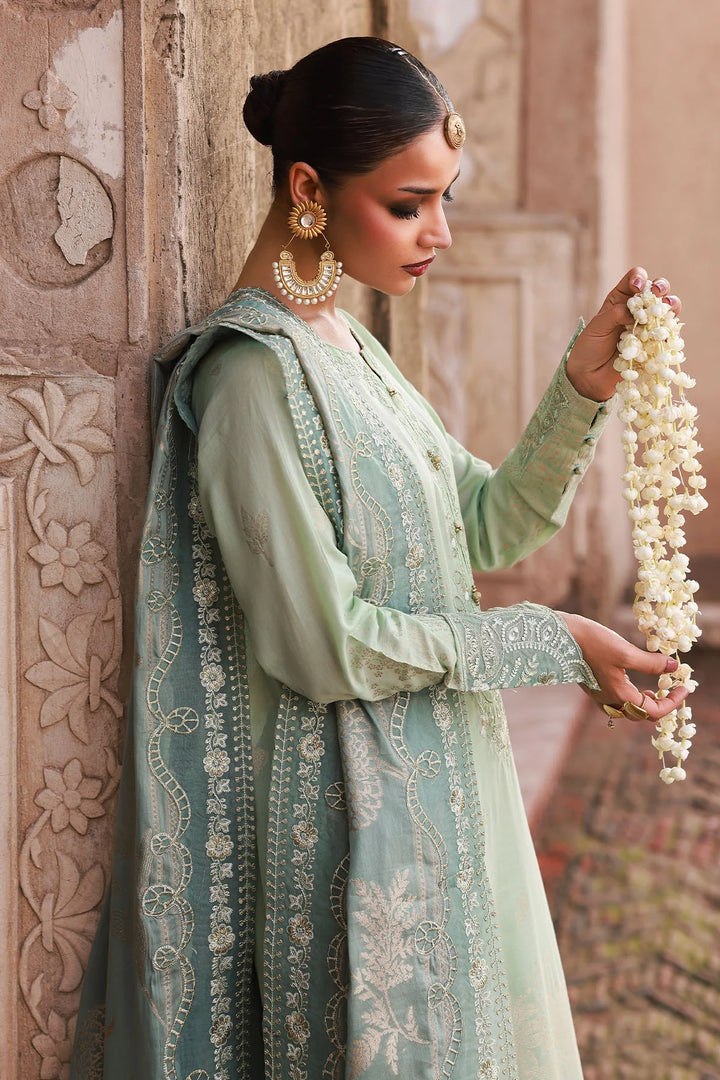 Maya Jacquard festive embroidered outfit stitched 3-piece set
