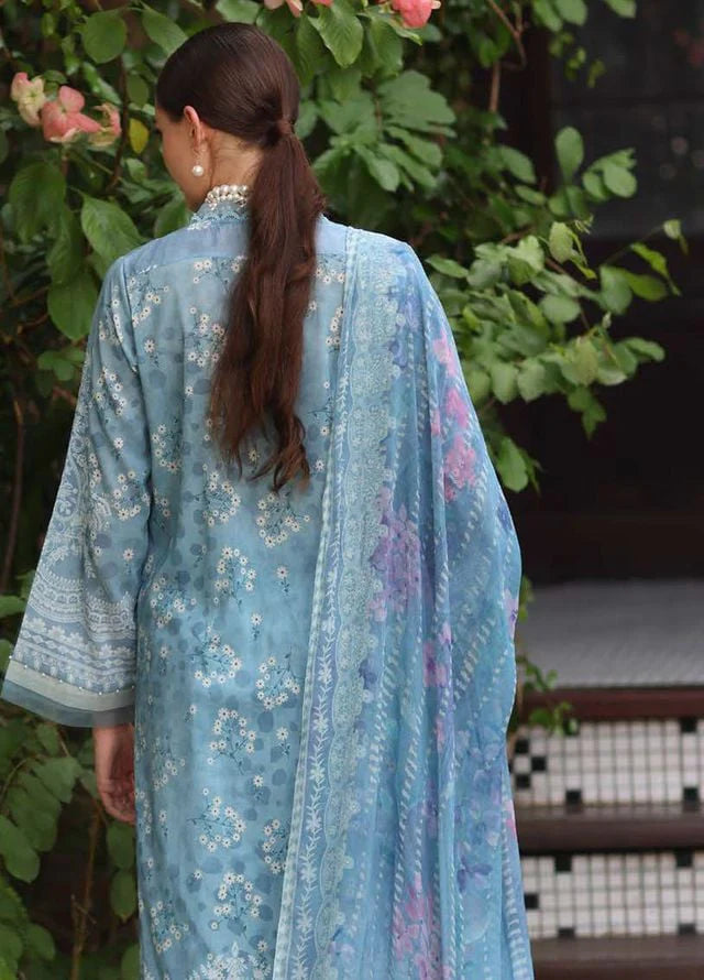 Back view highlighting chiffon dupatta drape