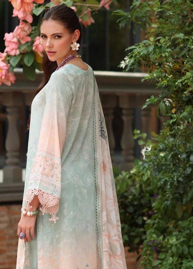 Back view highlighting chiffon dupatta drape