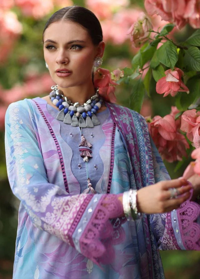 Model styled for summer event in Nureh lawn collection