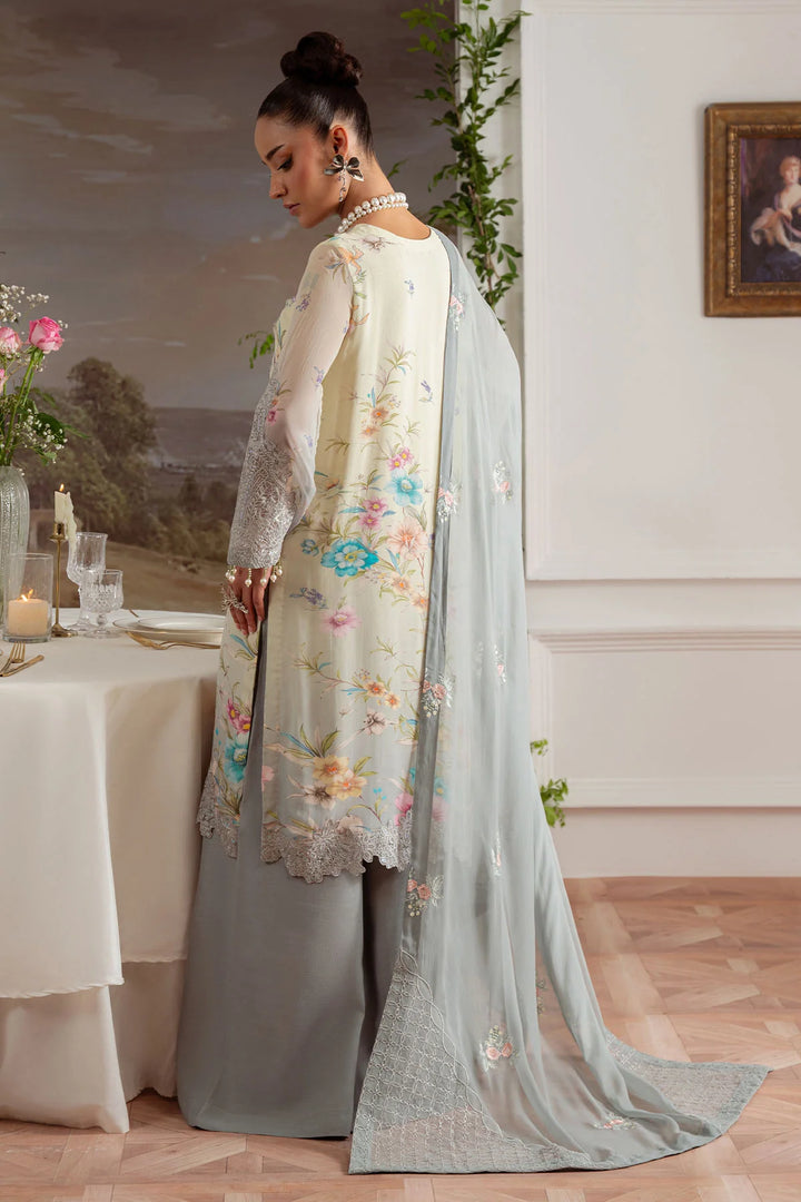 Back neckline detailing on Amaya chiffon shirt with keyhole design