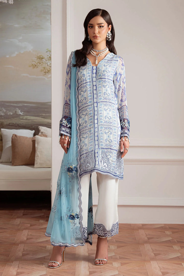 Back neckline detailing on Amaya chiffon shirt with keyhole design