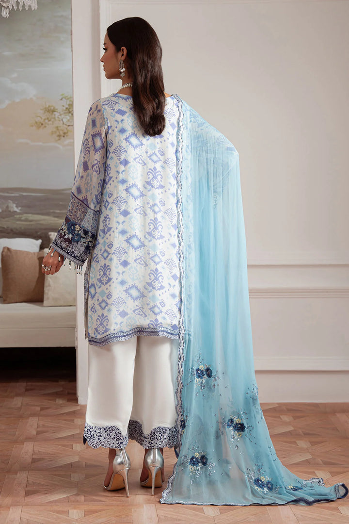 Back neckline detailing on Amaya chiffon shirt with keyhole design