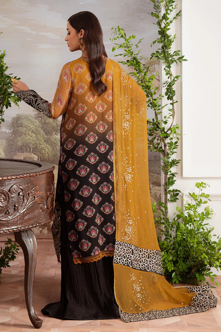 Back neckline detailing on Amaya chiffon shirt with keyhole design