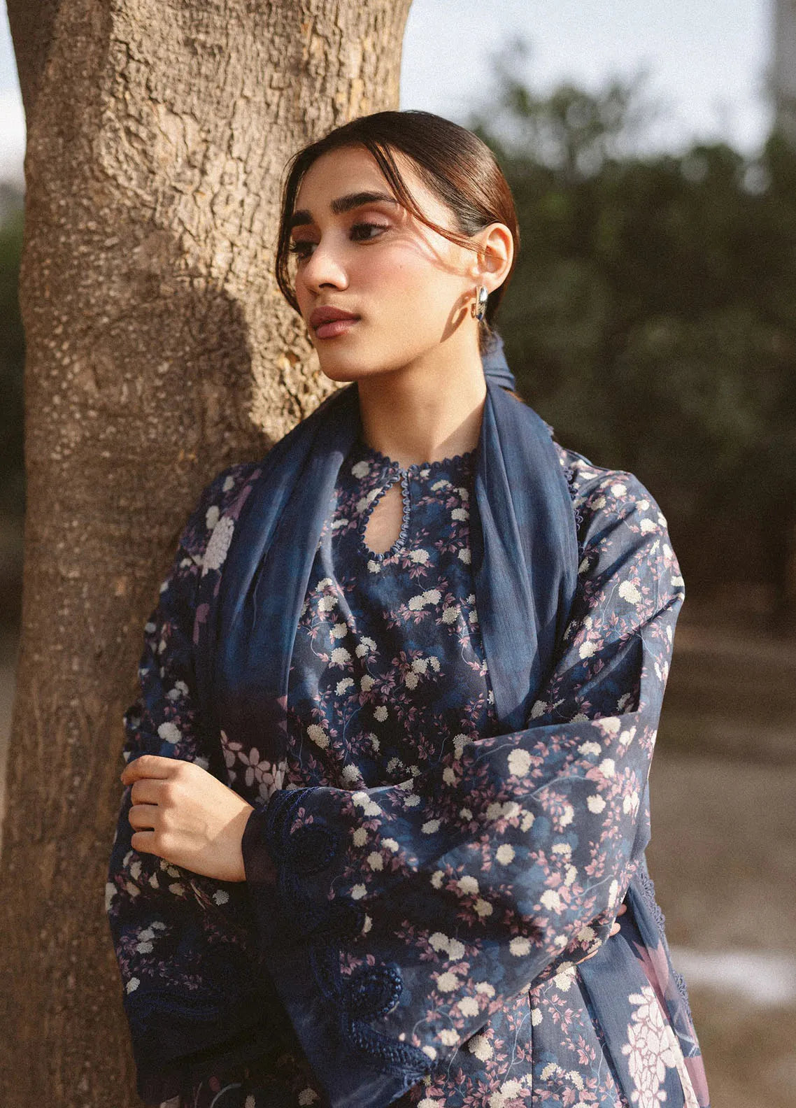 Sleeve detailing on Ayzel by Afrozeh stitched lawn outfit