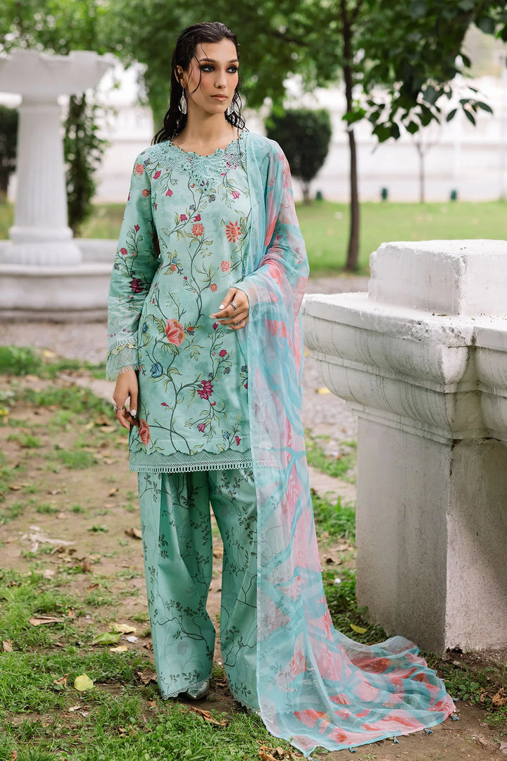 Zoomed-in shot of cotton trouser and shirt hem from Nureh lawn set