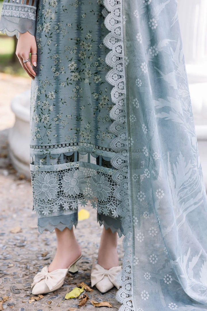 Zoomed-in shot of cotton trouser and shirt hem from Nureh lawn set