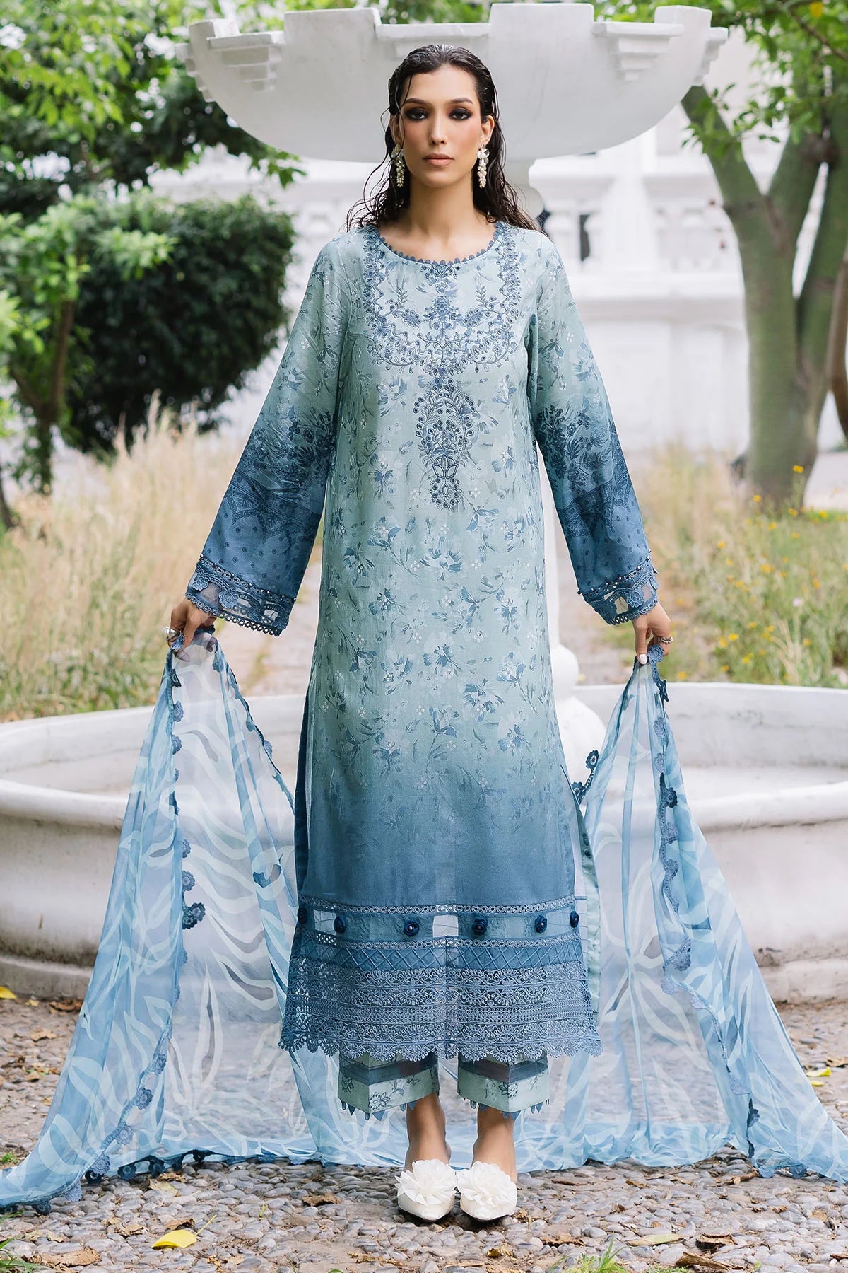 Nureh Daily Delights Summer Collection 3 pc stitched suit DD 10