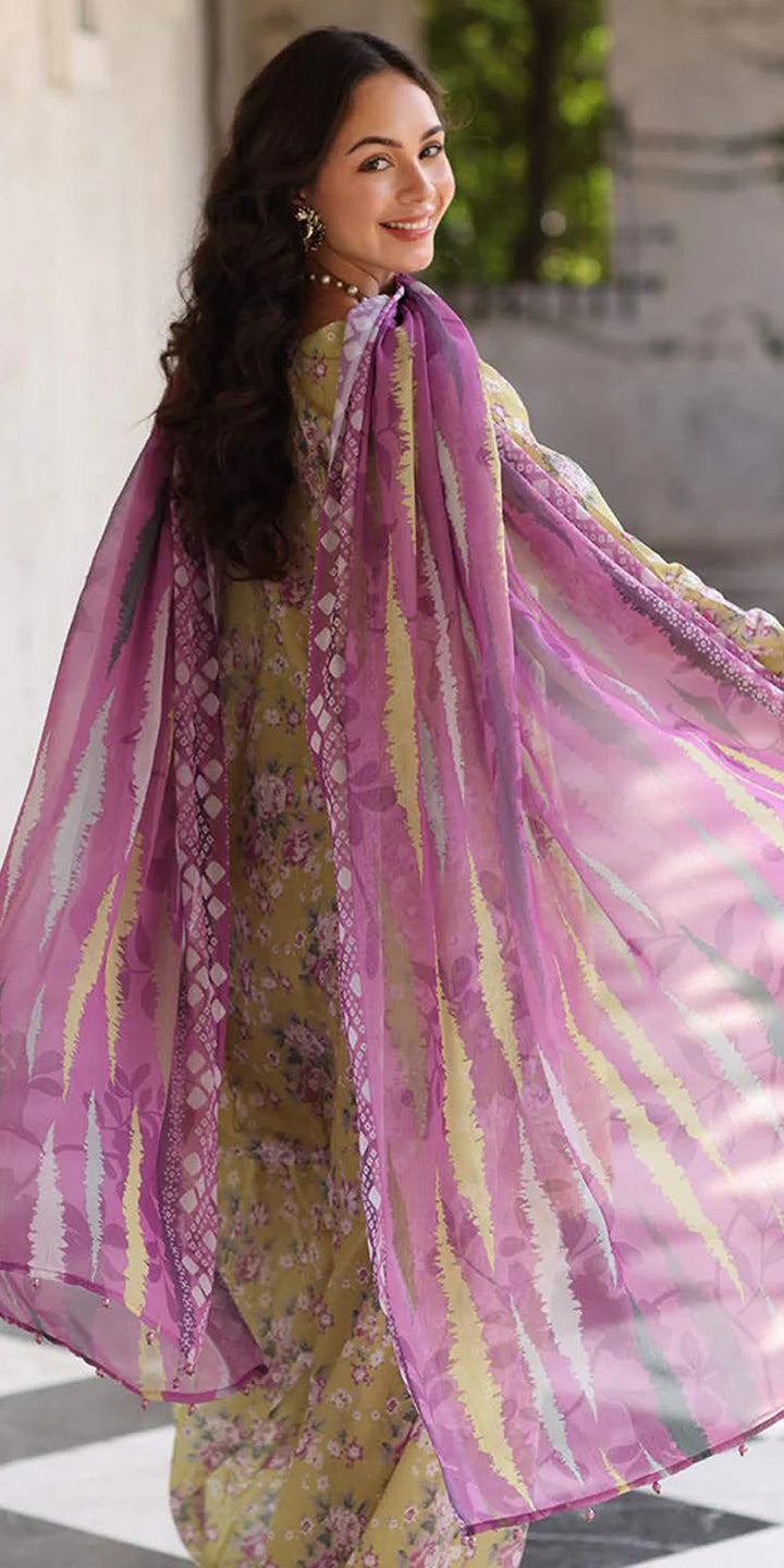 back Riaz Arts Embroidered Lawn 3-Piece Suit with Chiffon Dupatta and Cotton Trouser – Naaz by Nazia

