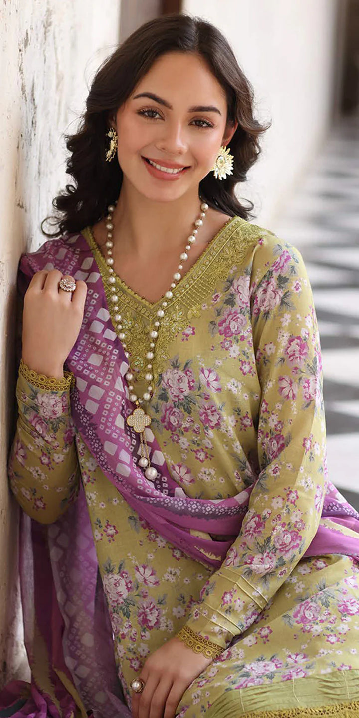 neckline Riaz Arts Embroidered Lawn 3-Piece Suit with Chiffon Dupatta and Cotton Trouser – Naaz by Nazia
