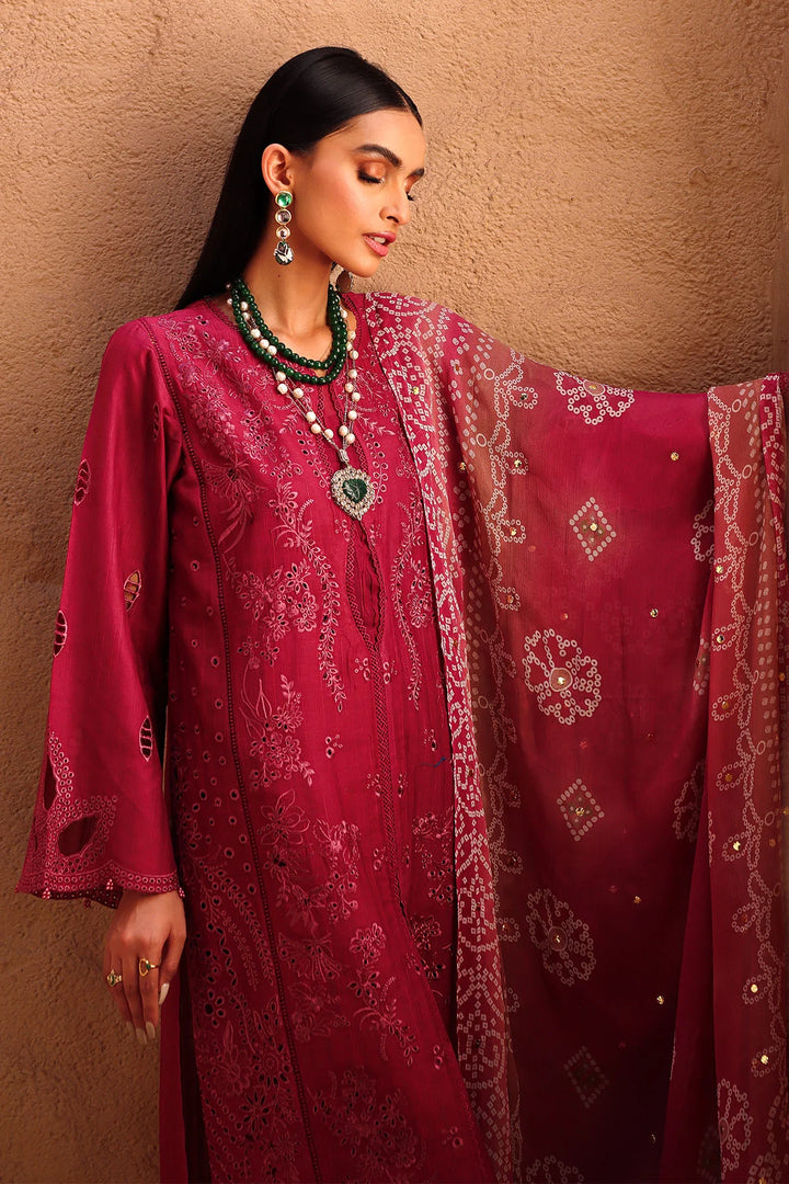 All-over Mukeshkari work on chiffon dupatta close-up