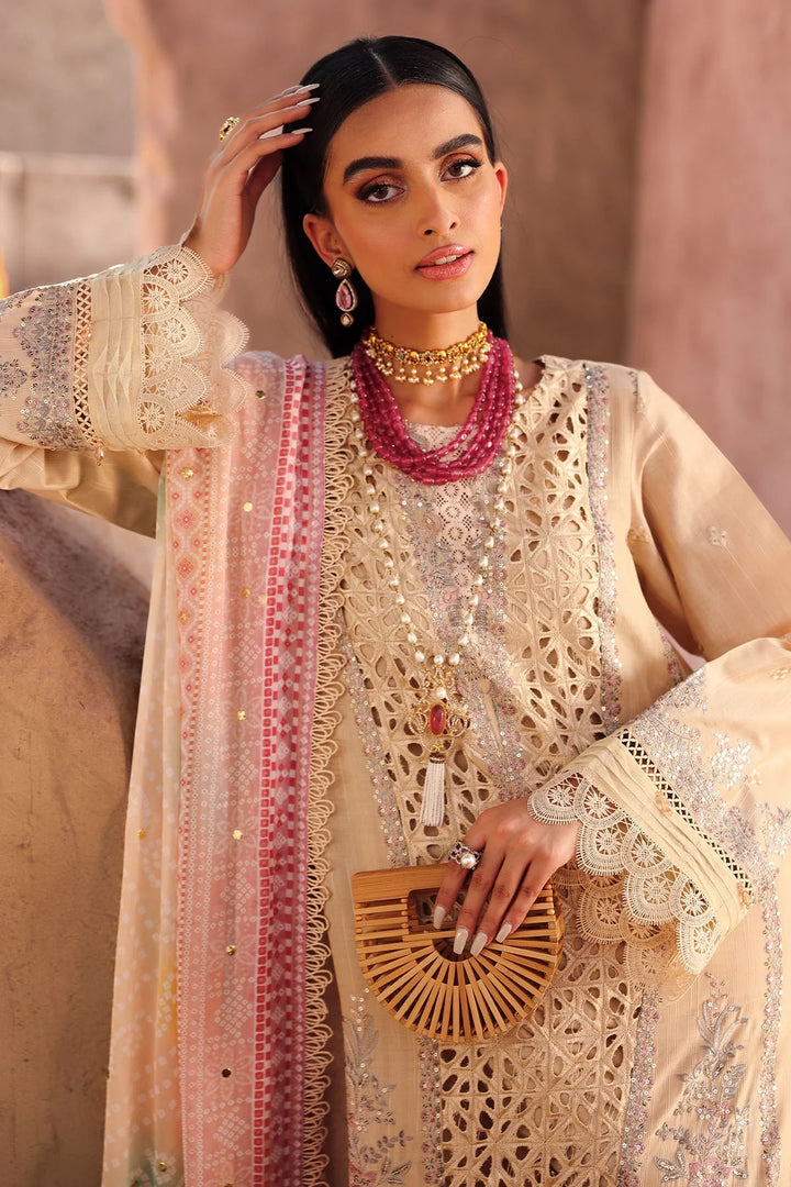 Close-up of Chikankari embroidery on Doriya lawn shirt