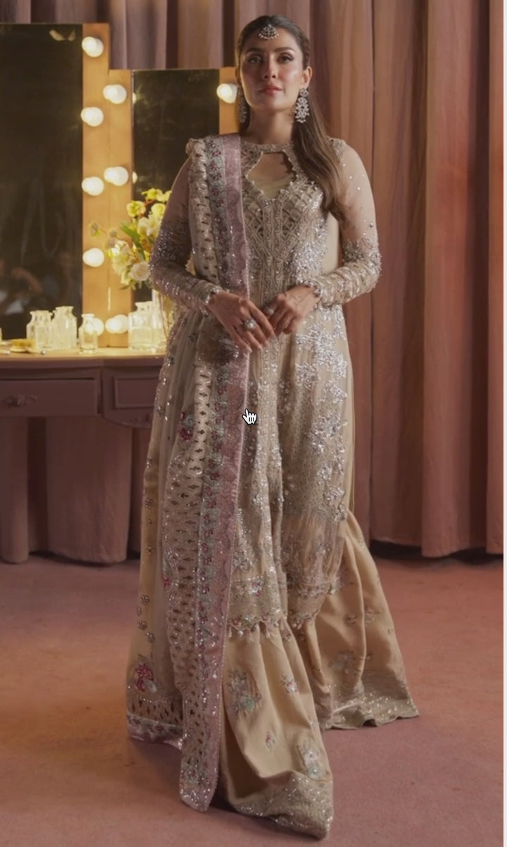 Naaz by Nazia Nureh Jhoomro fully stitched 3 piece chiffon and organza suit