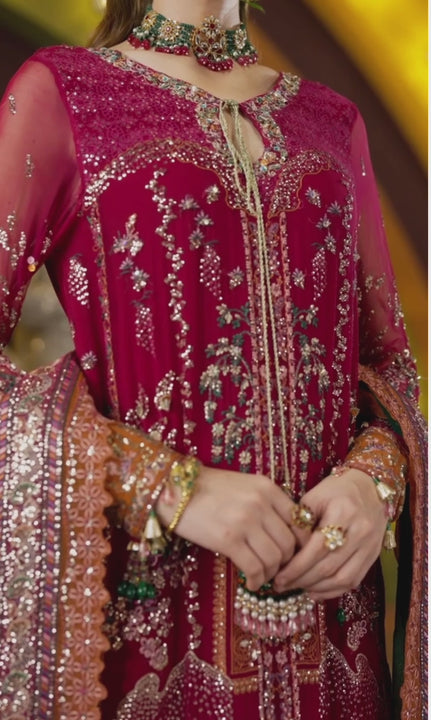 Naaz by Nazia exclusive Nureh Jhoomroo fully stitched 3 piece chiffon and silk suit